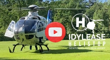 Helicopter at Idylease Helistop at twilight